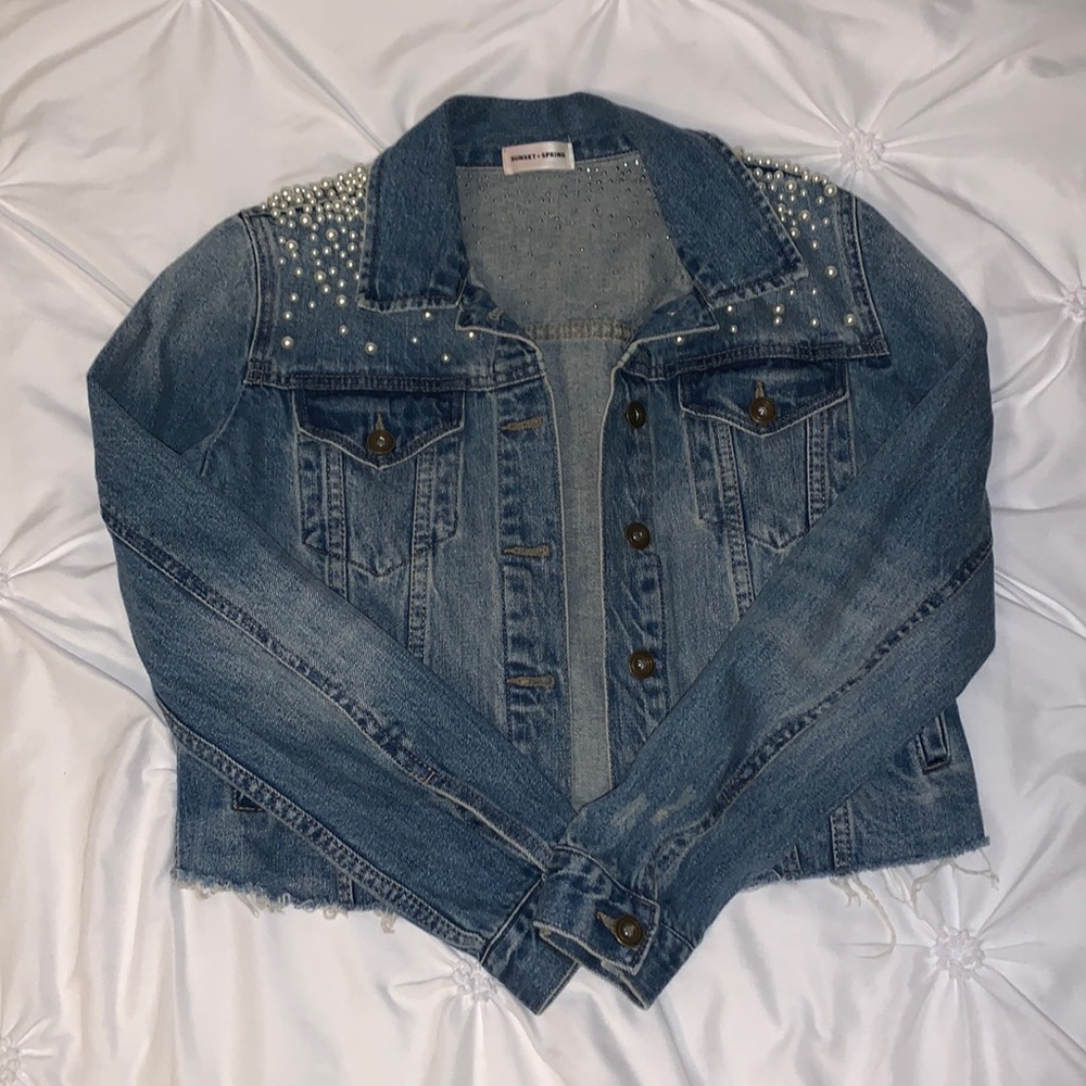 Embellished Peal Denim Jacket